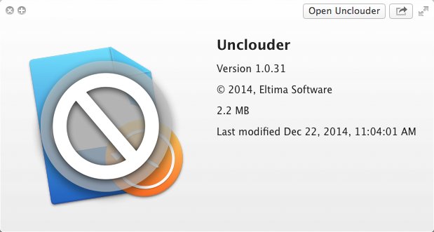 Unclouder 1.0 : Version Window