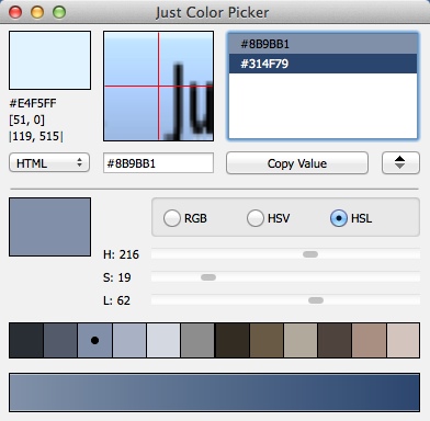 Just Color Picker 4.3 : Adjusting HSL Levels
