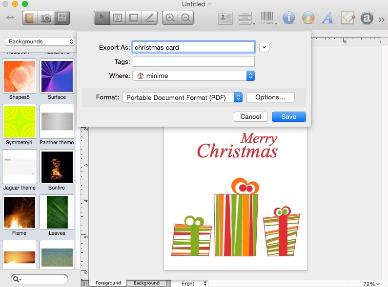 Labels & Addresses 1.7 : Exporting Greeting Card