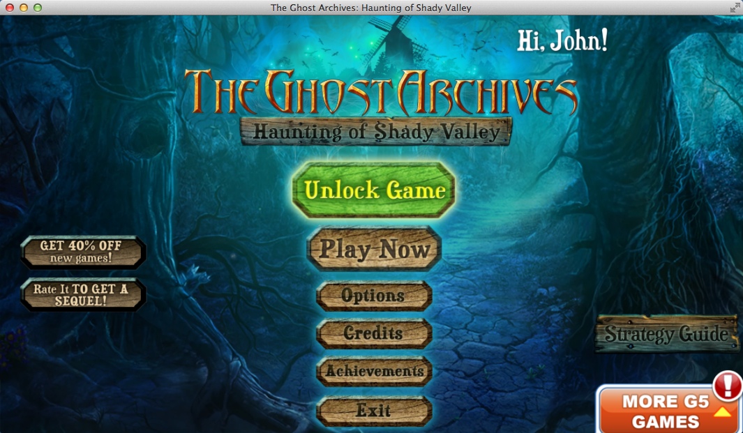 The Ghost Archives: Haunting of Shady Valley 1.0 : Main Menu