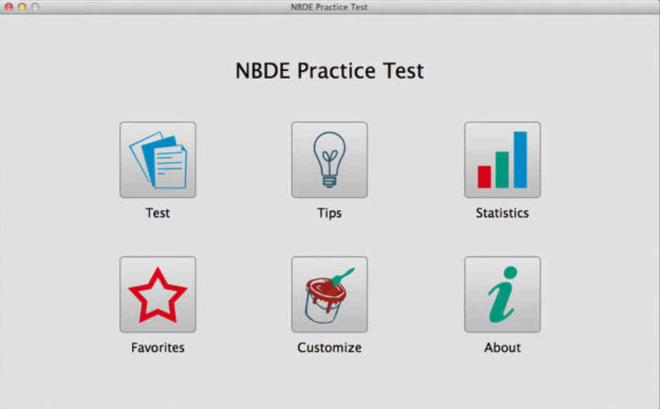 NBDE Practice Test 1.1 : Main Window