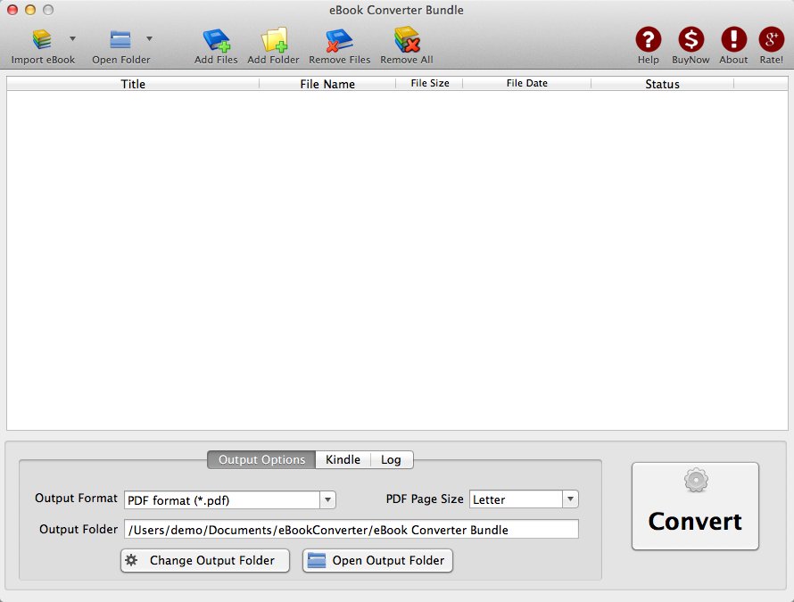 eBook Converter Bundle 2.1 : Main Window