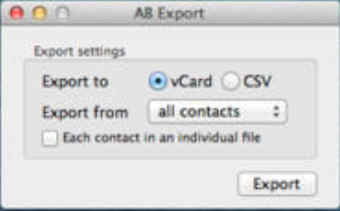 AB Export 1.0 : Main Window