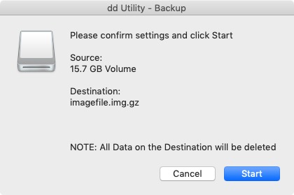 dd Utility 1.1 : Confirmation