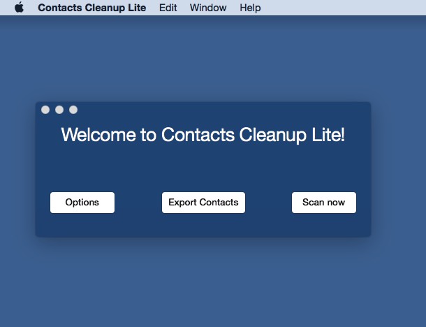 Contacts Cleanup 1.0 : Main window