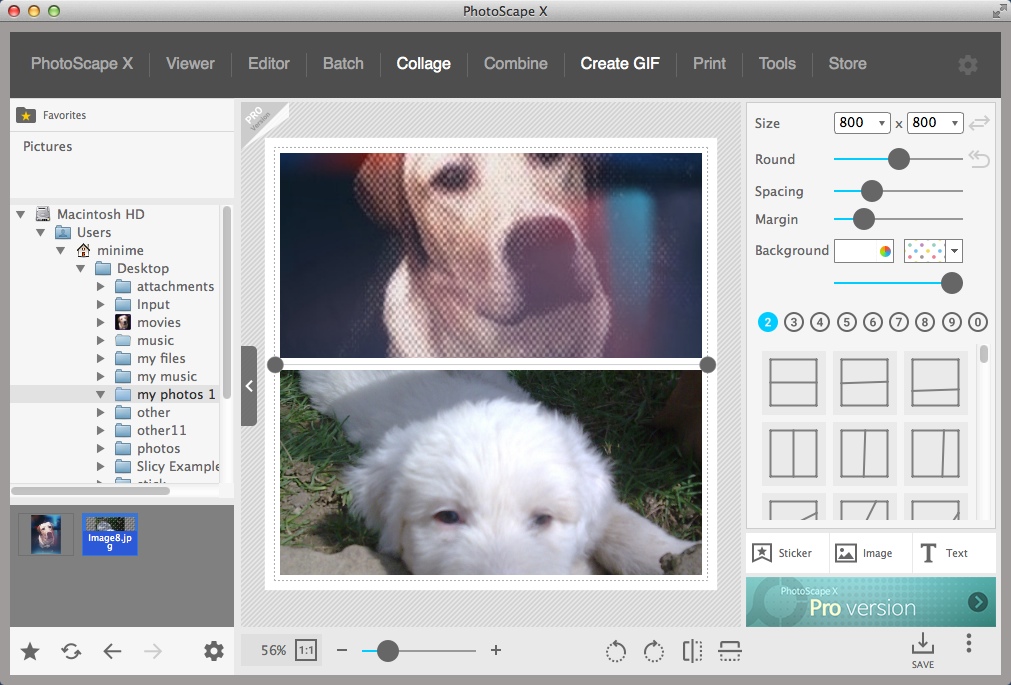 PhotoScape X 2.2 : Collage Maker Window