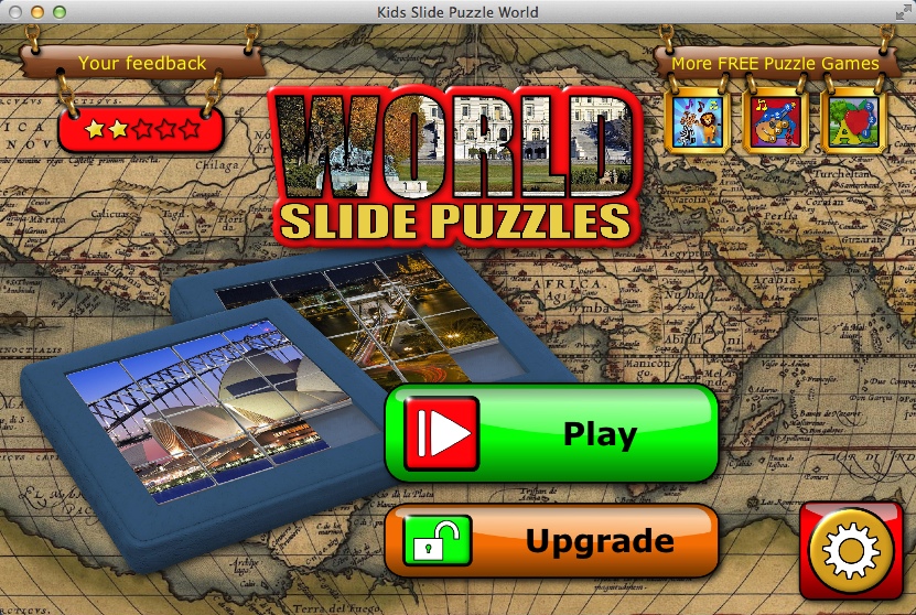 Kids Slide Puzzle World : Main Menu
