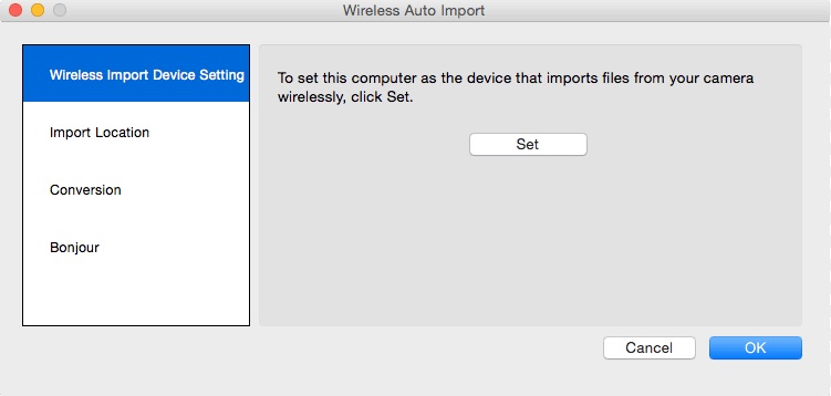 Wireless Auto Import 1.3 : Main window