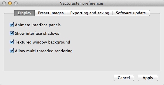 Vectoraster 6.2 : Program Preferences