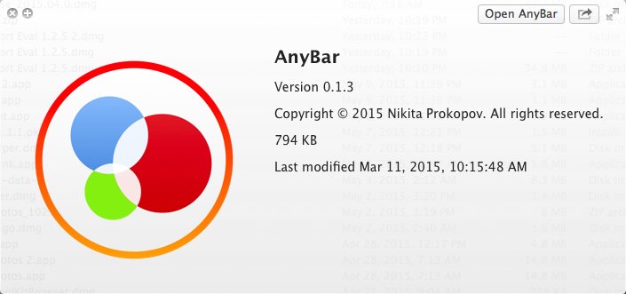 AnyBar 0.1 : Version Window