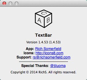 TextBar 1.4 : About Window