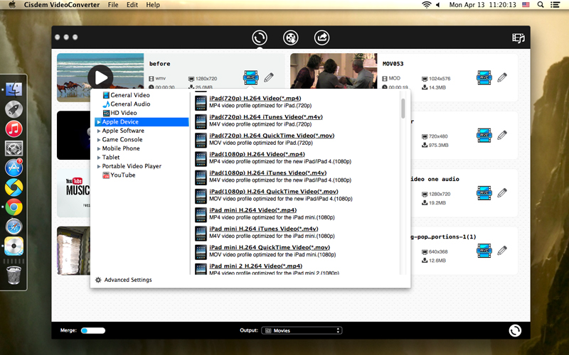 Cisdem VideoConverter for Mac 3.0 : Main Window