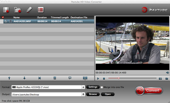 Pavtube HD Video Converter for Mac 4.8 : Main Window