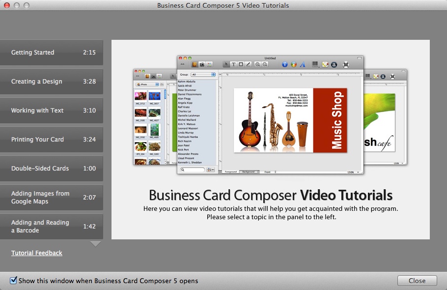 Business Card Composer 5.2 : Checking App Video Tutorial