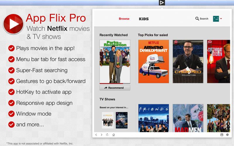App Flix Pro 1.0 : Main Window