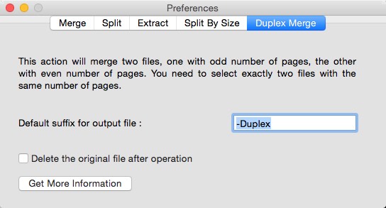 PDF Merge & Split Pro 1.1 : Duplex Merge Options
