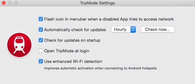 TripMode 1.0 : Preferences Window