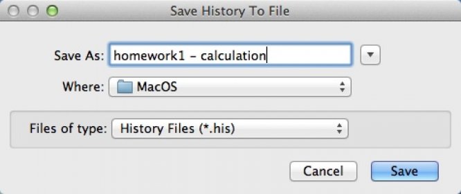 Exporting Calculation History