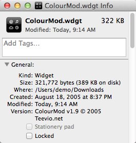 ColourMod 1.9 : Version Window