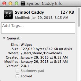 Symbol Caddy 2.0 : Version Window