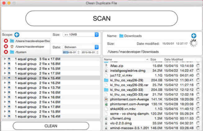 Clean Duplicate File 1.2 : Main Window