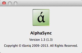 AlphaSync 1.3 : About Window
