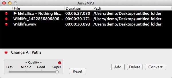 Any2MP3 2.0 : Add Files