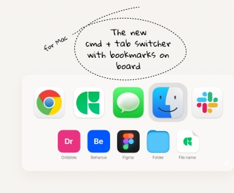 The new cmd + tab switcher with bookmarks on board
