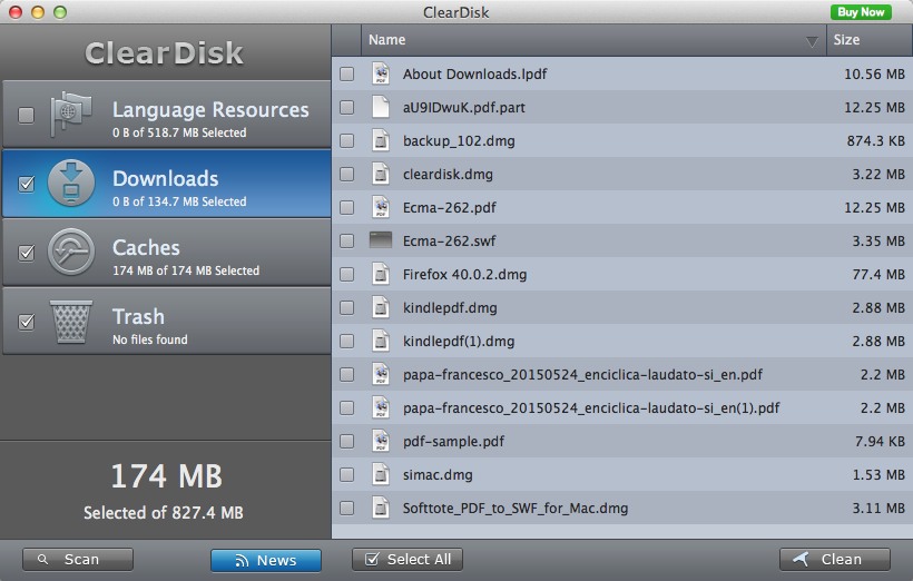 ClearDisk : Downloads Folder Scan