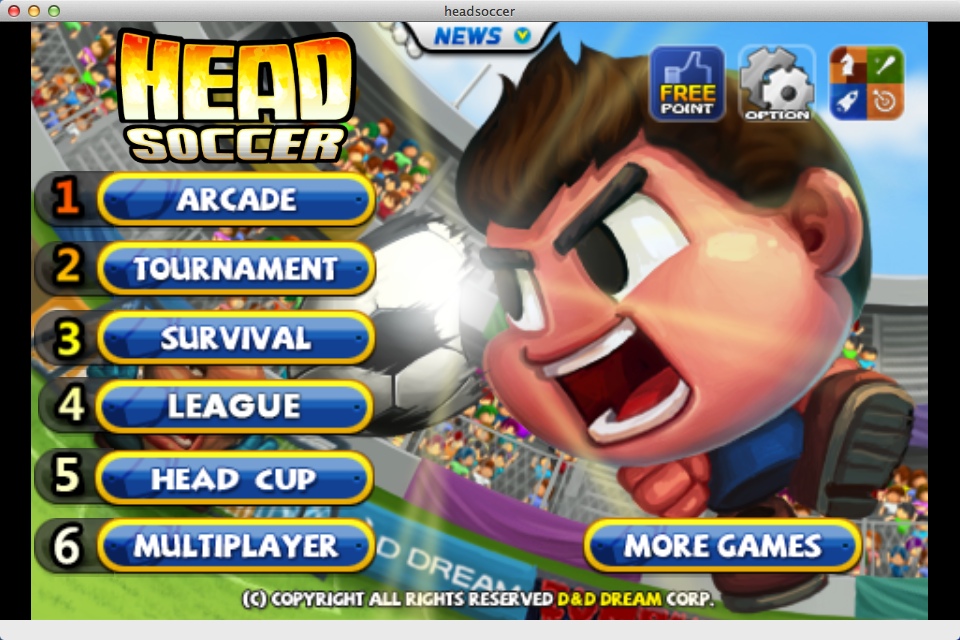 Head Soccer 3.3 : Main Menu