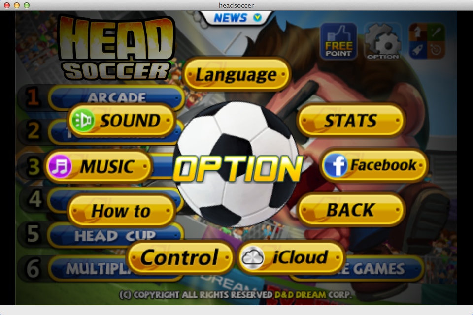 Head Soccer 3.3 : Game Options