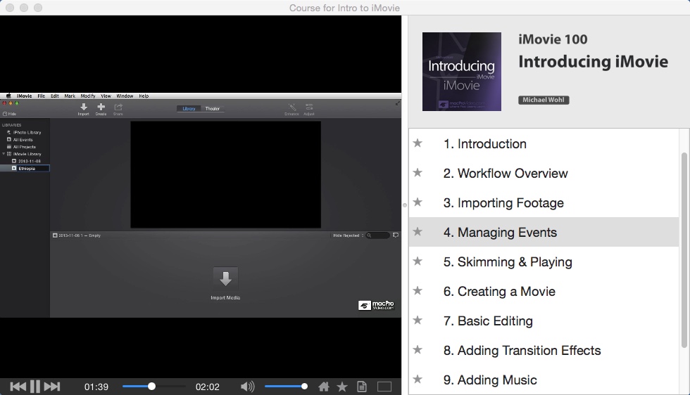 Course for Intro to iMovie 2.0 : Playing Video Tutorial
