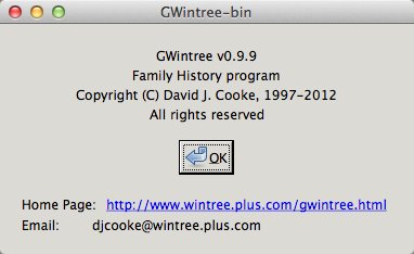 GWintree 0.9 : About Window