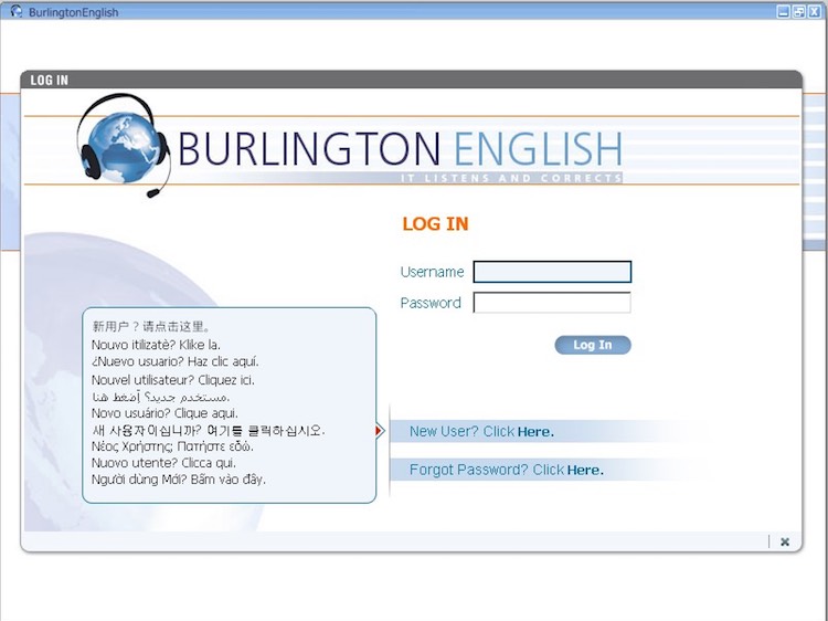 BurlingtonEnglish 1.0 : Main window
