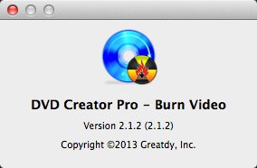 DVD Creator Pro Burn Video 2.1 : About Window