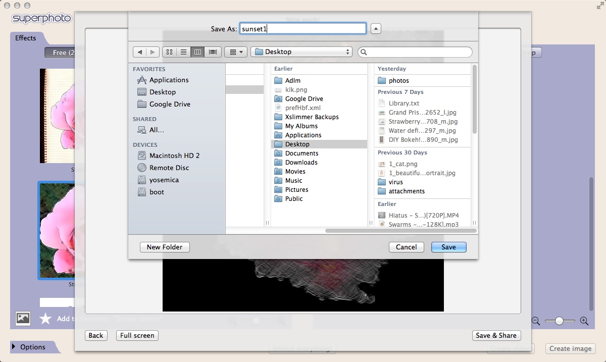 SuperPhoto 1.4 : Exporting Resulted Image