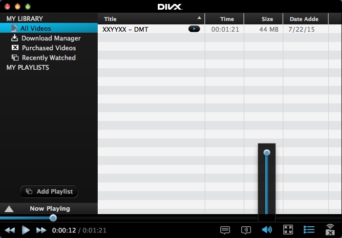 DivX Player 10.3 : Checking Video Library