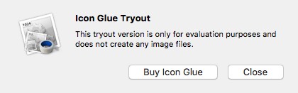 Icon Glue 1.3 : Trial Limitations