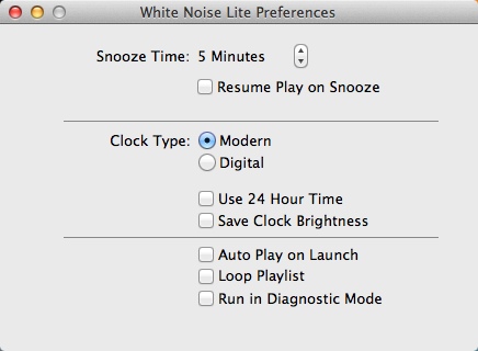 White Noise 5.7 : Program Preferences