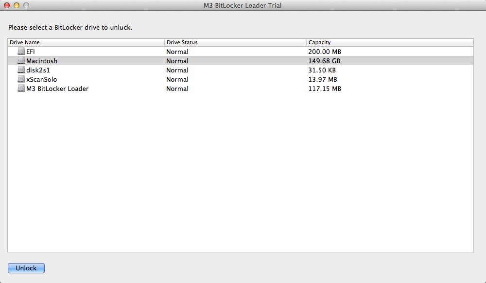 M3 BitLocker Loader 2.6 : Main Window