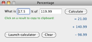 MacAppStuff Percent 1.0 : Main window