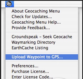 Geocaching Menu 1.2 : Main window