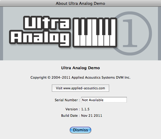 Ultra Analog 1.1 : Program version