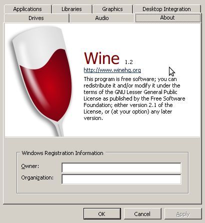 Wine 1.2 : About the program