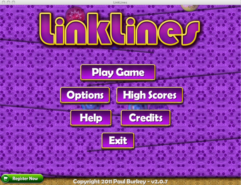 LinkLines 2.0 : Main menu