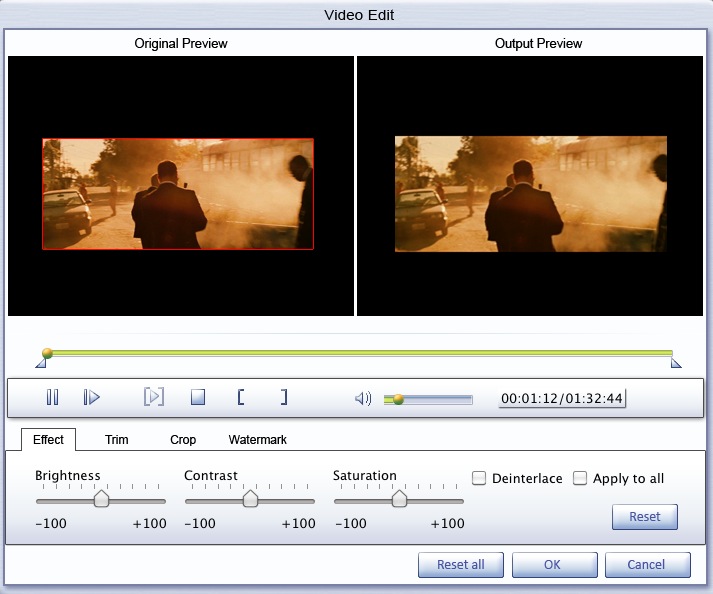 Emicsoft iPhone Converter for Mac 3.1 : Video editor