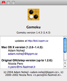 Gomoku - Online Game Hall 1.4 : About Window