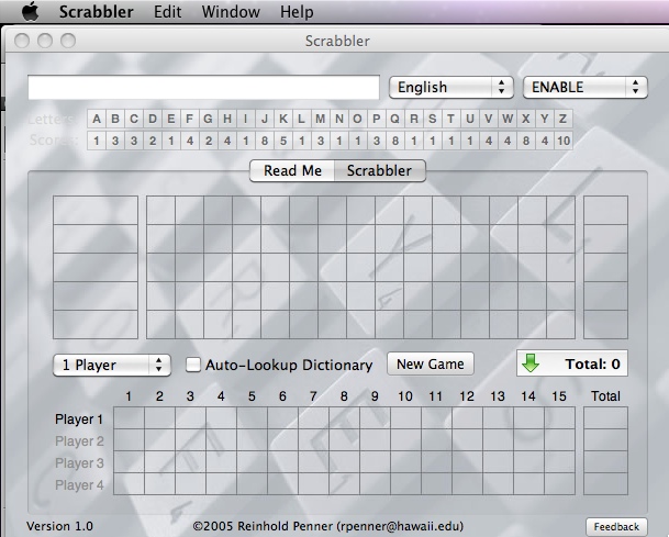 Scrabbler 1.0 : General View