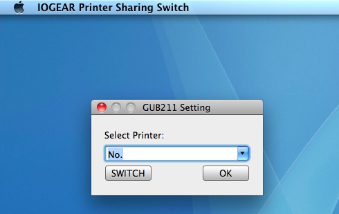IOGEAR Printer Sharing Switch 1.1 : Main window
