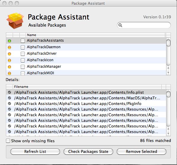 PackageAssistant 0.1 : Main window